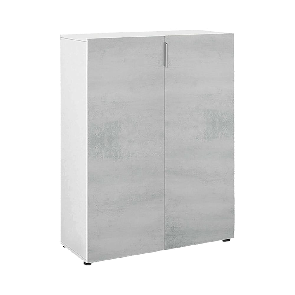 wohnli-moebel-suche-Mehrzweckschrank-2-Tueren-mit-Holzbeton-Effekt-weiss-72x36h103-cm Wohnli Möbelsuche - Mehrzweckschrank 2 Türen mit Holzbeton-Effekt