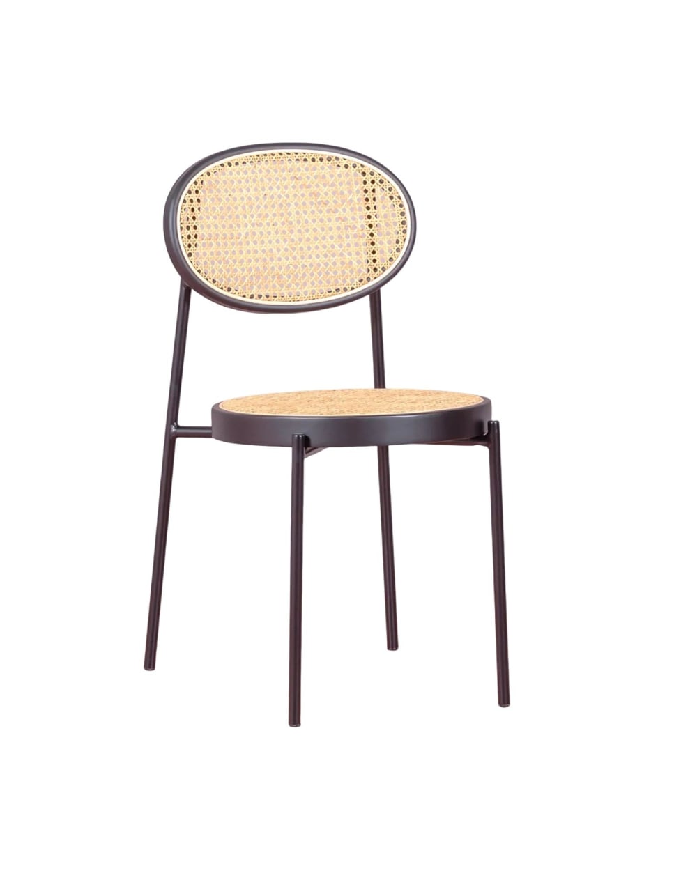 wohnli-moebel-suche-Metallstuhl-mit-natuerlichen-Rattanoberflaechen-schwarz Wohnli Möbelsuche - Metallstuhl mit natürlichen Rattanoberflächen