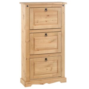 Wohnli Möbelsuche - Mexiko Möbel Schuhschrank mit 3 Klappen aus Kiefer