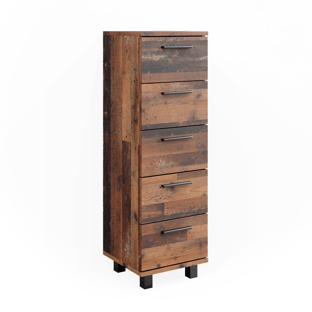 wohnli-moebel-suche-Midischrank-mit-5-Schubladen-Eiche-rustikal-30-x-95cm Wohnli Möbelsuche - Midischrank mit 5 Schubladen