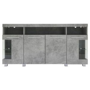 Wohnli Möbelsuche - Moderner Badezimmerschrank in grauer Betonoptik mit 4 Türen