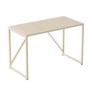 wohnli-moebel-suche-Moderner-Schreibtisch-L120-cm-aus-ecrufarbenem-Metall Wohnli Möbelsuche - Moderner Schreibtisch L120 cm aus ecrufarbenem Metall
