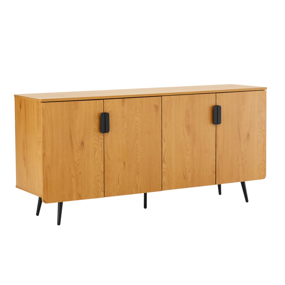 Wohnli Möbelsuche - Modernes 4-türiges Sideboard 160 cm helles Holz