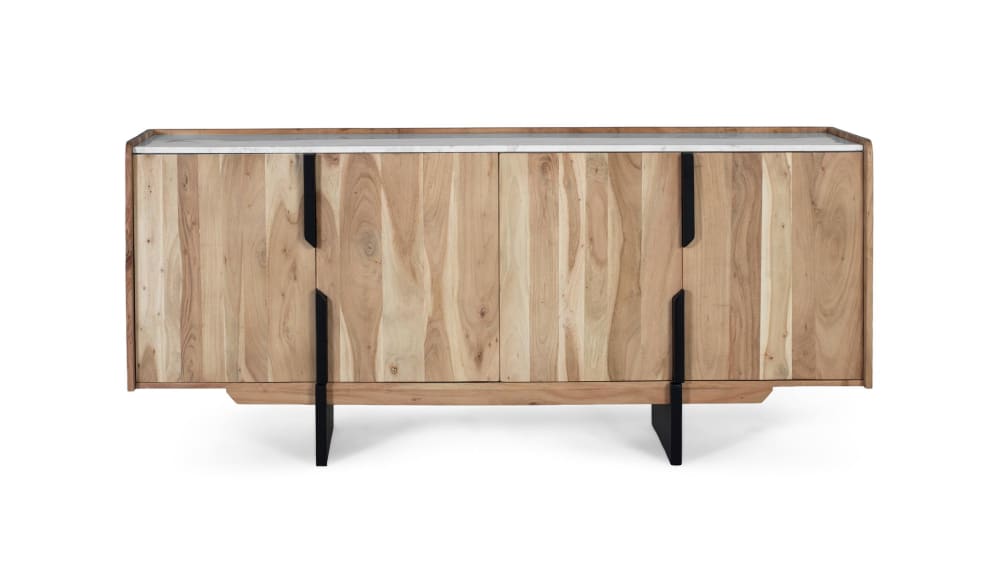 Wohnli Möbelsuche - Modernes Sideboard aus Akazienholz mit Marmorplatte