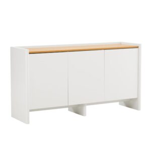 Wohnli Möbelsuche - Modernes rechteckiges Sideboard mit 3 Türen L140 cm Weiß