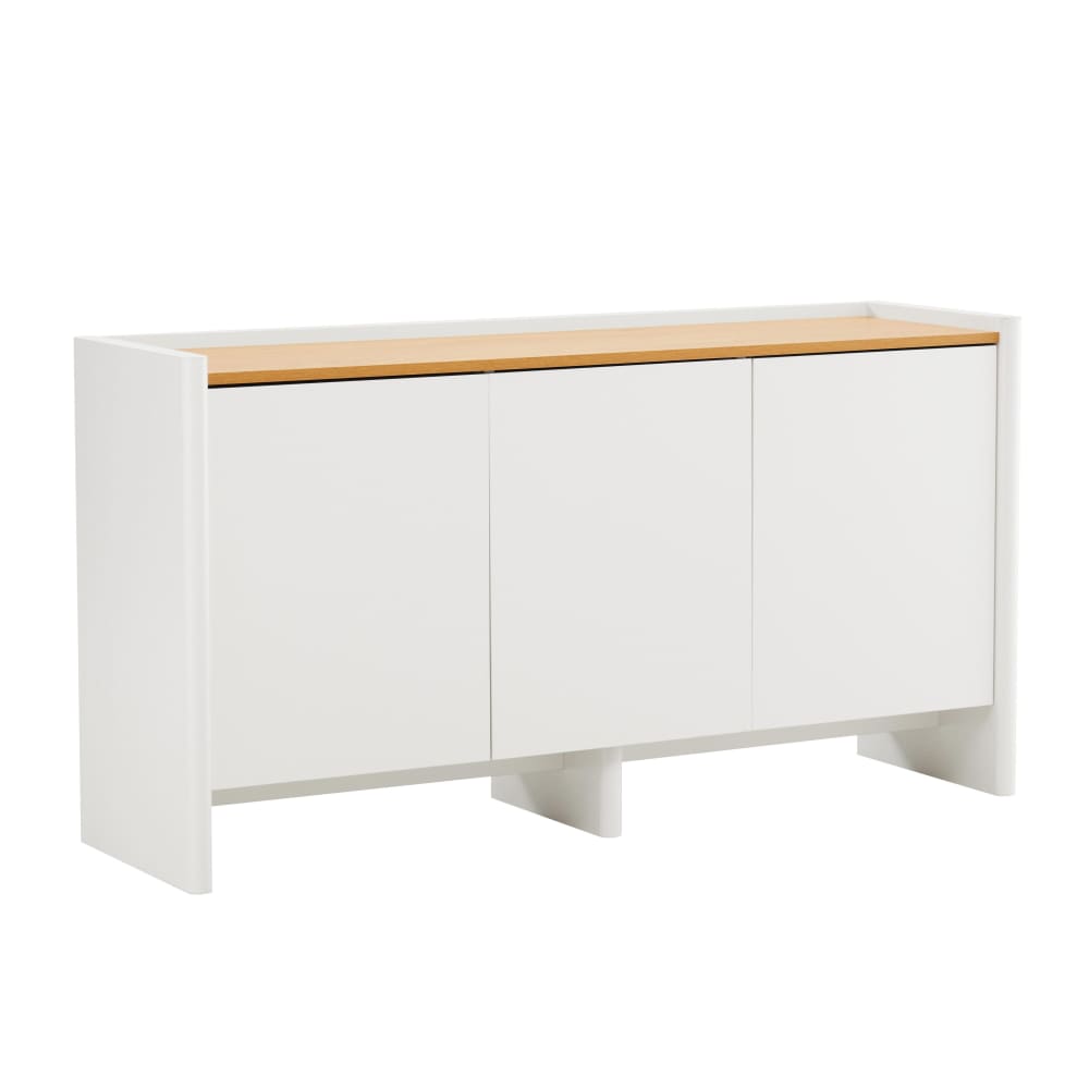Wohnli Möbelsuche - Modernes rechteckiges Sideboard mit 3 Türen L140 cm Weiß