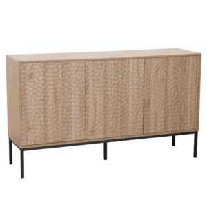 Wohnli Möbelsuche - Modernes rechteckiges Sideboard mit 3 Türen L147 cm aus hellem Holz
