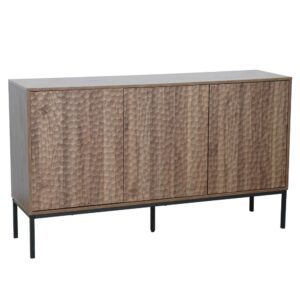 Wohnli Möbelsuche - Modernes rechteckiges Sideboard mit 3 Türen L147 cm dunkles Holz