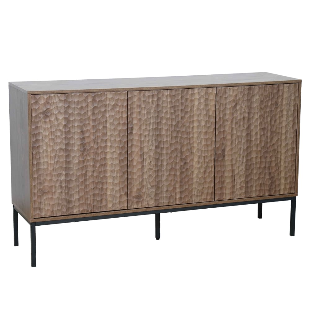 Wohnli Möbelsuche - Modernes rechteckiges Sideboard mit 3 Türen L147 cm dunkles Holz