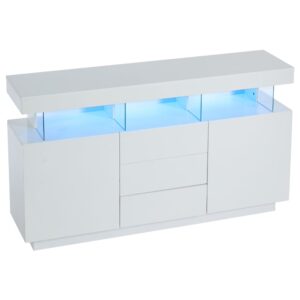 Wohnli Möbelsuche - Modernes weiß lackiertes Sideboard mit integrierter LED-Beleuchtung