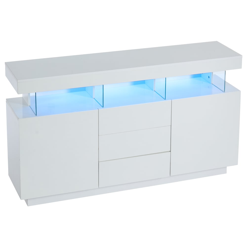 Wohnli Möbelsuche - Modernes weiß lackiertes Sideboard mit integrierter LED-Beleuchtung