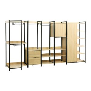 Wohnli Möbelsuche - Modulares Kleiderschrank-Set schwarz mit 5 Elementen