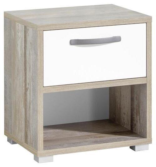 02410036-03-F01 Wohnli Möbelsuche - Nachtkästchen in Braun/Grau/ Weiss 'Moon'