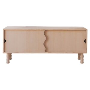 Wohnli Möbelsuche - Niedriger TV-Ständer aus natürlichem Massivholz 120 cm Unlackiert