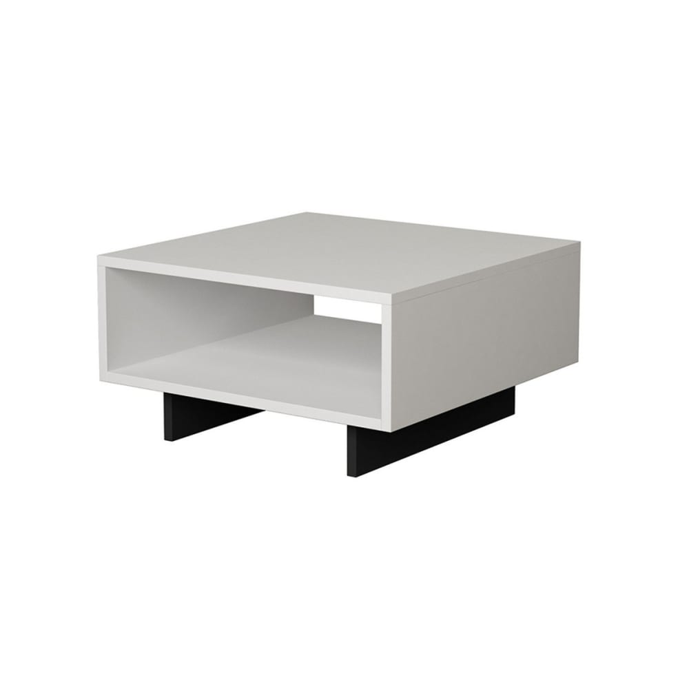 Wohnli Möbelsuche - Niedriger Tisch mit 1 Regal L60 cm - Weiß