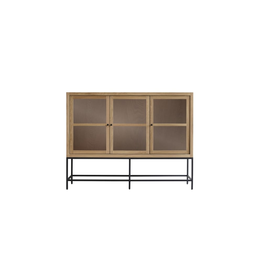 Wohnli Möbelsuche - Niedriger Vitrinenschrank aus massiver Eiche