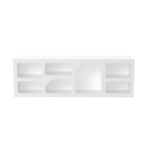 wohnli-moebel-suche-Niedriges-Sideboard-mit-7-Nischen-organisches-Design-weiss-160x50cm Wohnli Möbelsuche - Niedriges Sideboard mit 7 Nischen organisches Design weiß 160x50cm