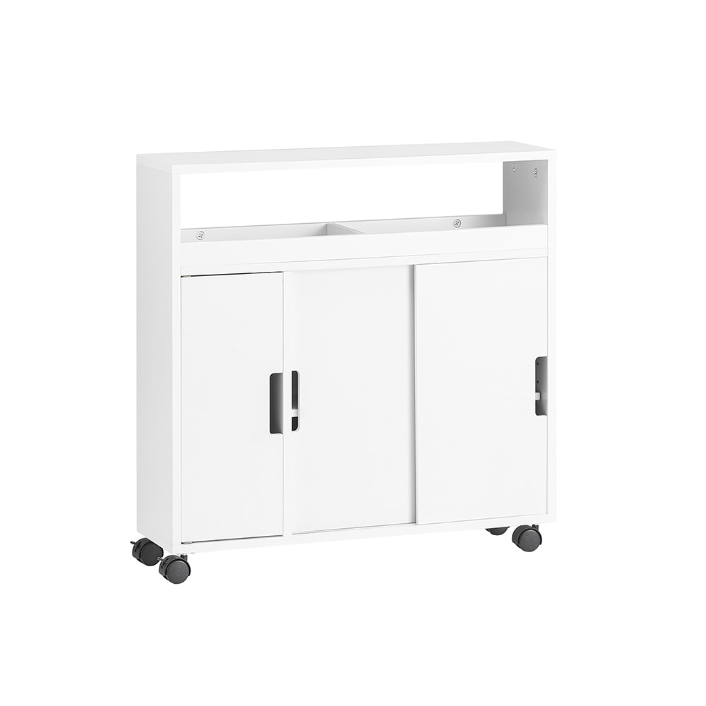 wohnli-moebel-suche-Nischenschrank-mit-Ablage-und-4-Rollen-MDF-Weiss Wohnli Möbelsuche - Nischenschrank mit Ablage und 4 Rollen MDF Weiß