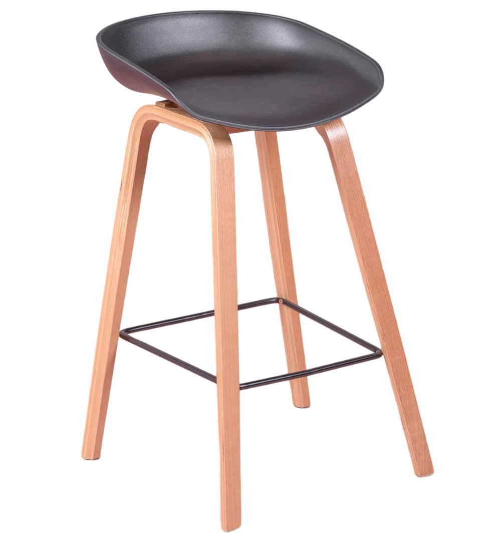 Wohnli Möbelsuche - Nordischer Hocker mit Beinen aus Buchenholz