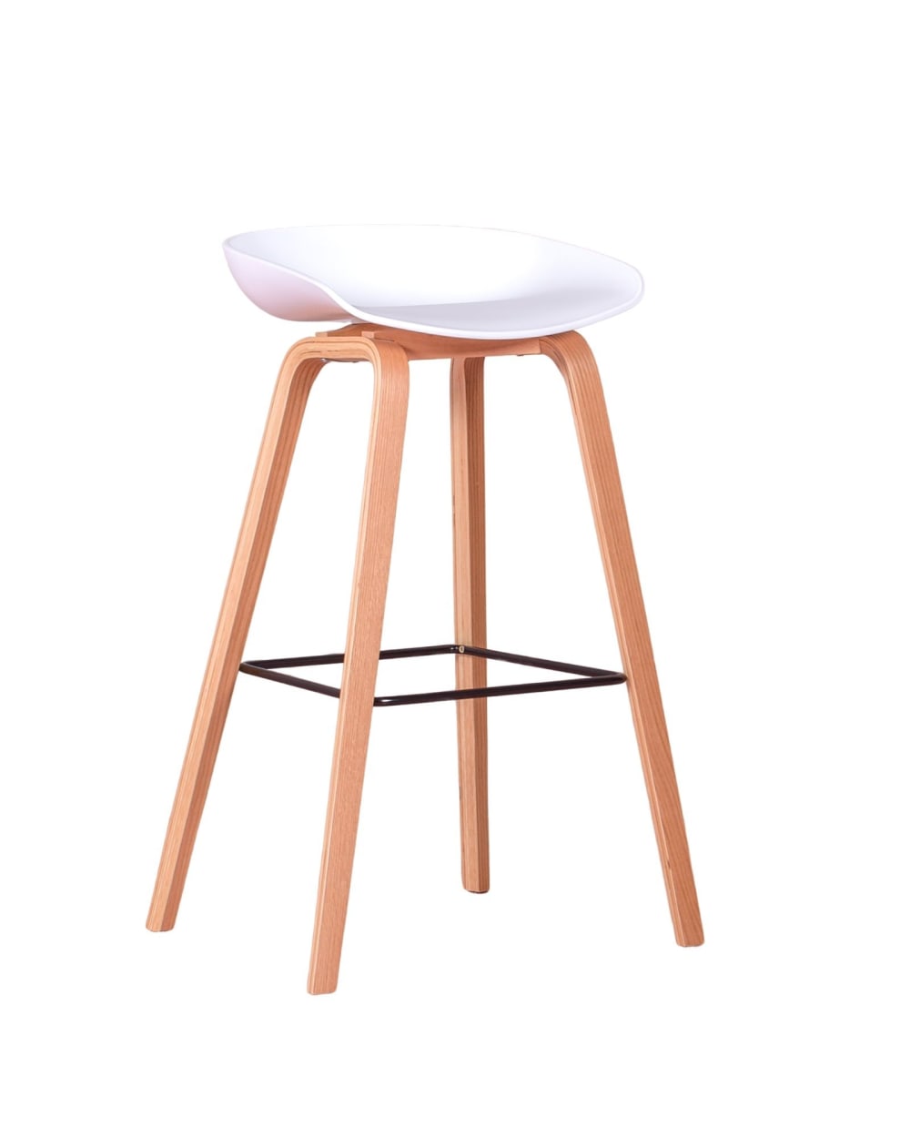 Wohnli Möbelsuche - Nordischer Hocker mit Beinen aus Buchenholz