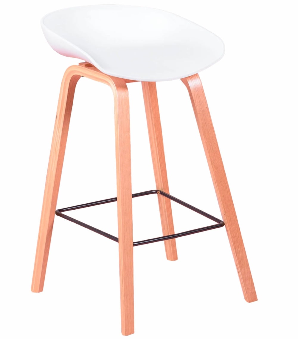 Wohnli Möbelsuche - Nordischer Hocker mit Beinen aus Buchenholz