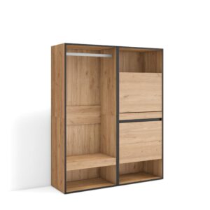 wohnli-moebel-suche-Offener-Kleiderschrank-Holzeffekt-120x35x145cm-Eiche Wohnli Möbelsuche - Offener Kleiderschrank Holzeffekt 120x35x145cm Eiche