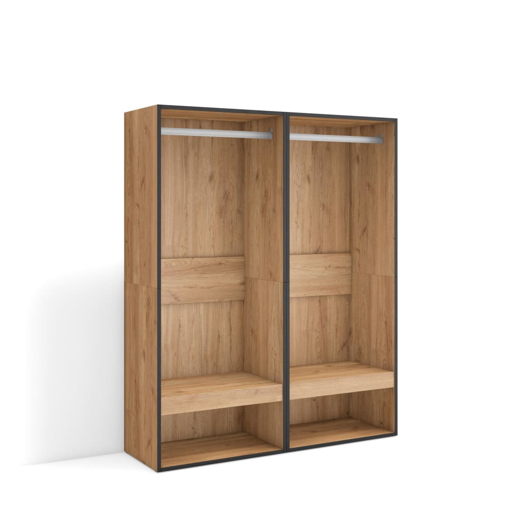wohnli-moebel-suche-Offener-Kleiderschrank-Holzeffekt-120x35x145cm-Eiche Wohnli Möbelsuche - Offener Kleiderschrank Holzeffekt 120x35x145cm Eiche