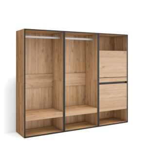 wohnli-moebel-suche-Offener-Kleiderschrank-Holzeffekt-180x35x145cm-Eiche Wohnli Möbelsuche - Offener Kleiderschrank Holzeffekt 180x35x145cm Eiche