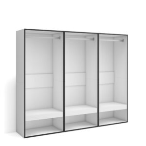 Wohnli Möbelsuche - Offener Kleiderschrank Holzeffekt 180x35x145cm Weiß