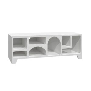 Wohnli Möbelsuche - Organisches TV-Möbel mit Holzoptik weiß 160cm