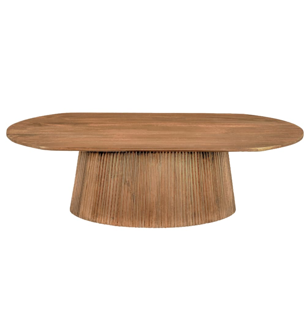 Wohnli Möbelsuche - Ovaler Couchtisch 120x70 cm aus massivem Mangoholz