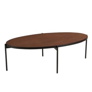 Wohnli Möbelsuche - Ovaler Couchtisch in Rostfarbe mit Steineffekt 131x65cm