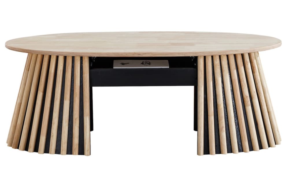 Wohnli Möbelsuche - Ovaler Holz Couchtisch