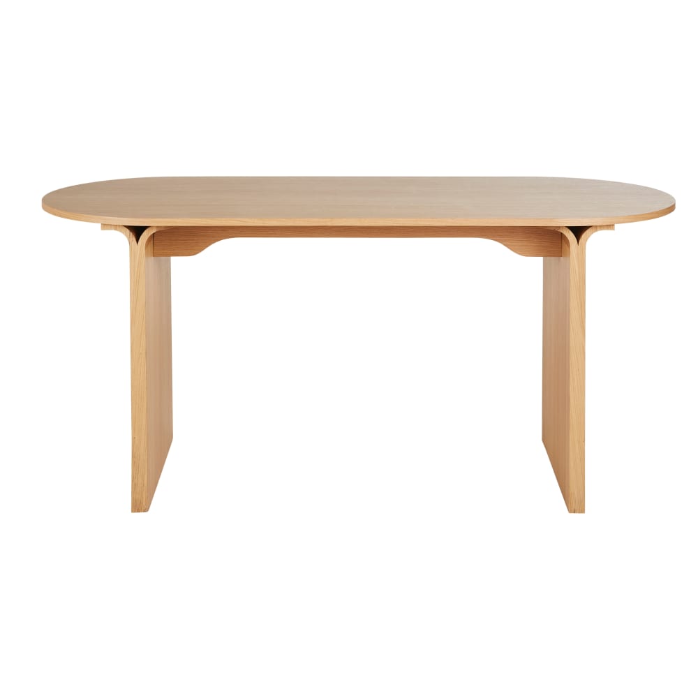 Wohnli Möbelsuche - Ovaler Schreibtisch aus hellem Holz