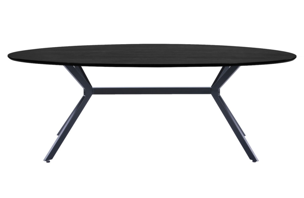 Wohnli Möbelsuche - Ovaler Tisch aus MDF in Schwarz für 6-8 Personen