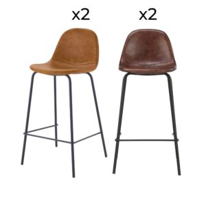 wohnli-moebel-suche-Pack-mit-4-Stuehlen-fuer-Kuecheninsel-in-Camel-und-Braun-65-cm Wohnli Möbelsuche - Pack mit 4 Stühlen für Kücheninsel in Camel und Braun 65 cm
