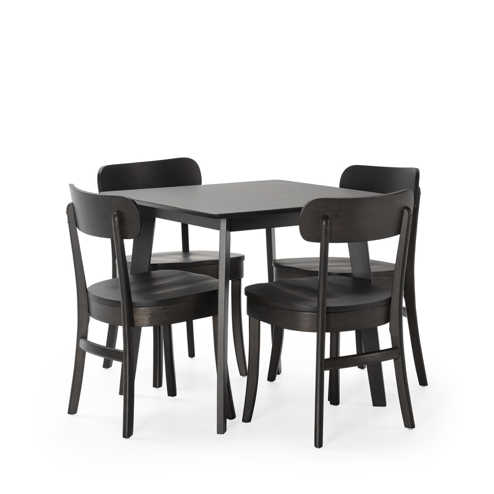 wohnli-moebel-suche-Packung-mit-Esstisch-80x80-cm-und-4-Stuehlen-Schwarz Wohnli Möbelsuche - Packung mit Esstisch 80x80 cm und 4 Stühlen Schwarz