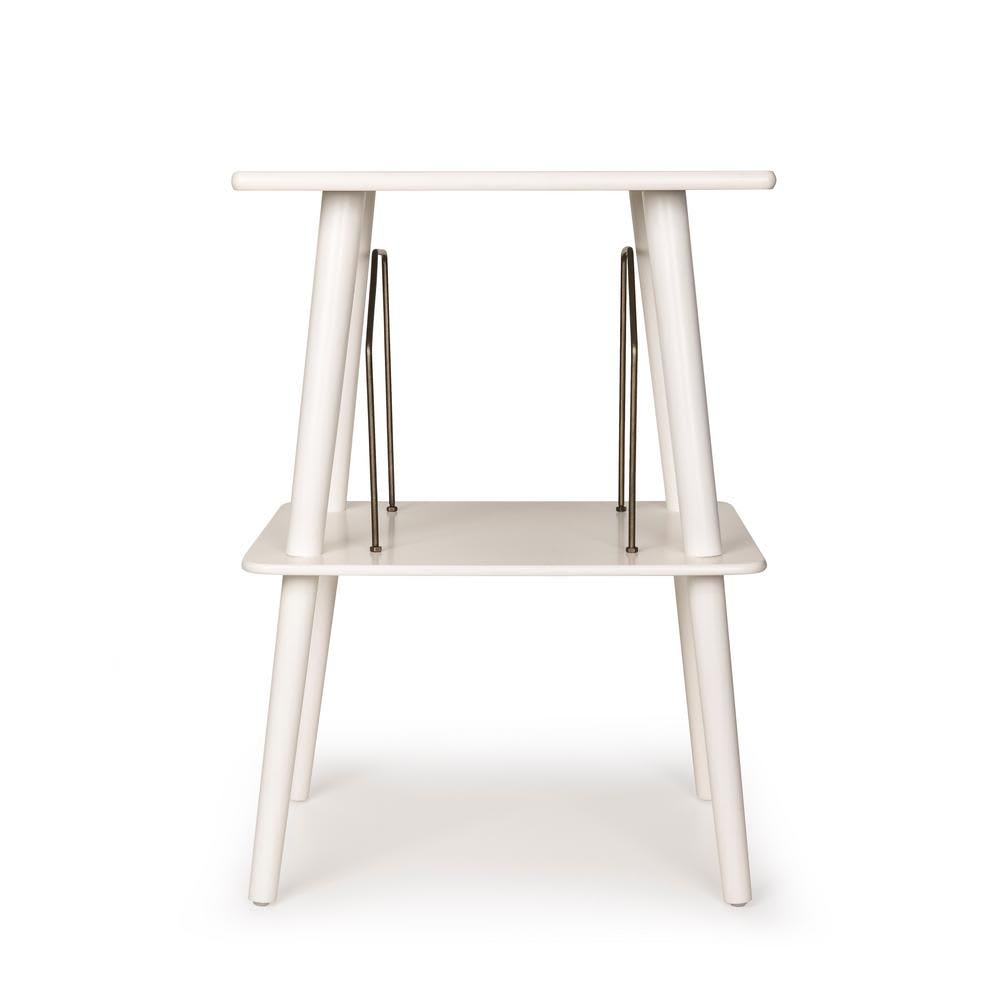 Wohnli Möbelsuche - Plattenspielerständer mit Vinyl-Aufbewahrung in Weiß