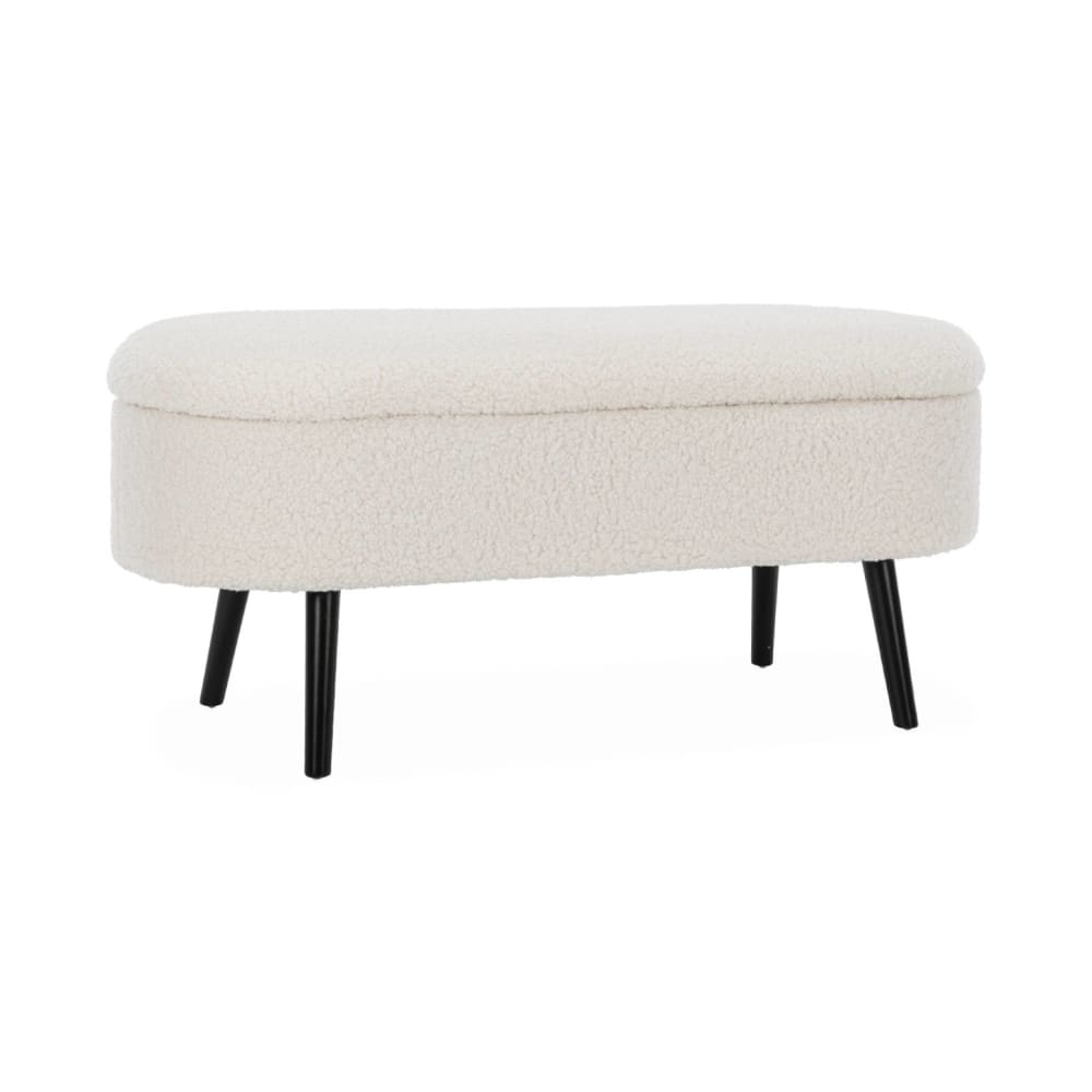 Wohnli Möbelsuche - Polsterbank mit Bouclé-Bezug und Ablage