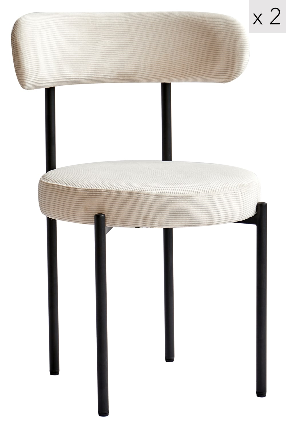 Wohnli Möbelsuche - Polsterstühle (2er Set) aus Metall und Kord Beige