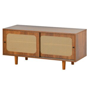 Wohnli Möbelsuche - Rattan-Schuhschrank mit 2 Türen mit Regal