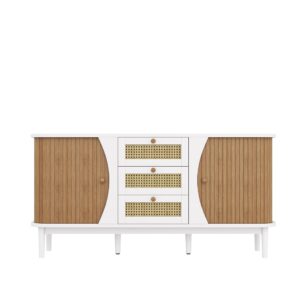 wohnli-moebel-suche-Rattan-Sideboard-mit-2-Schiebetueren-und-3-SchubladenWeiss Wohnli Möbelsuche - Rattan Sideboard mit 2 Schiebetüren und 3 Schubladen