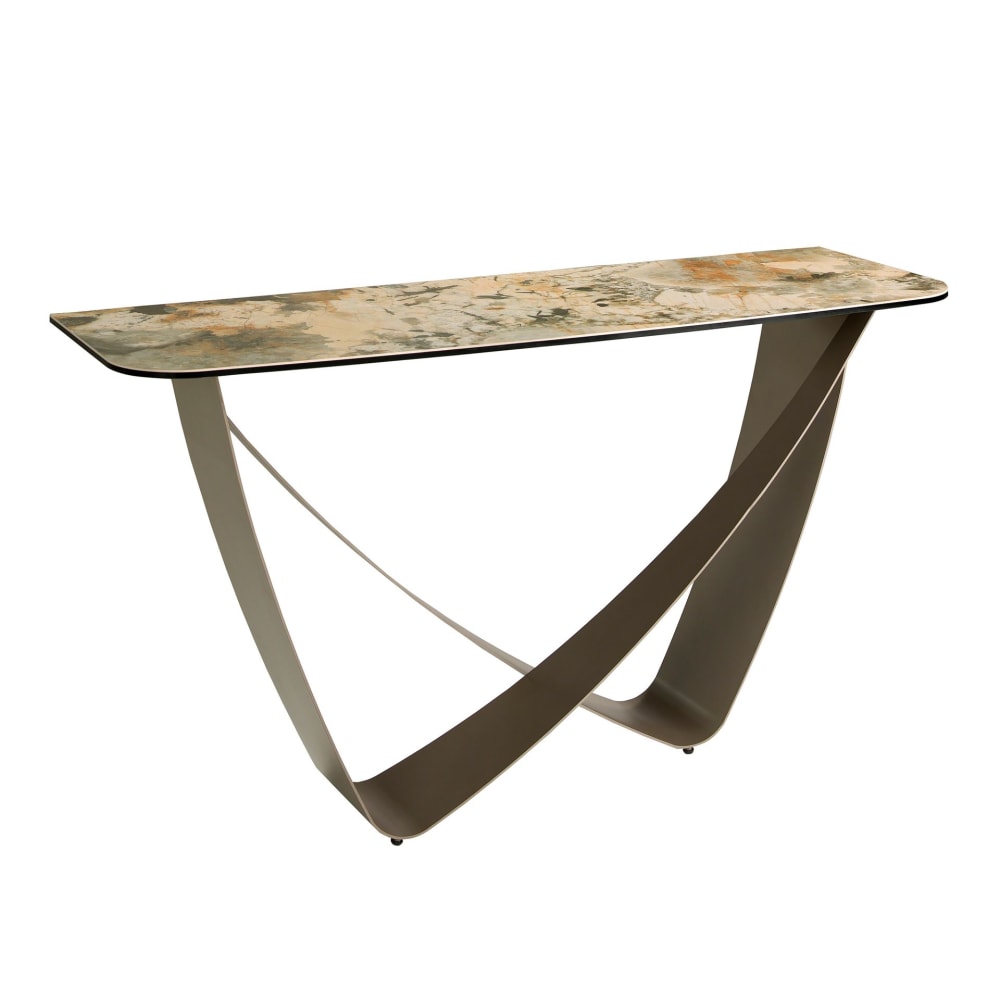 wohnli-moebel-suche-Rechteckige-Konsole-aus-Porzellanmarmor-und-Stahl-in-Taupe Wohnli Möbelsuche - Rechteckige Konsole aus Porzellanmarmor und Stahl in Taupe