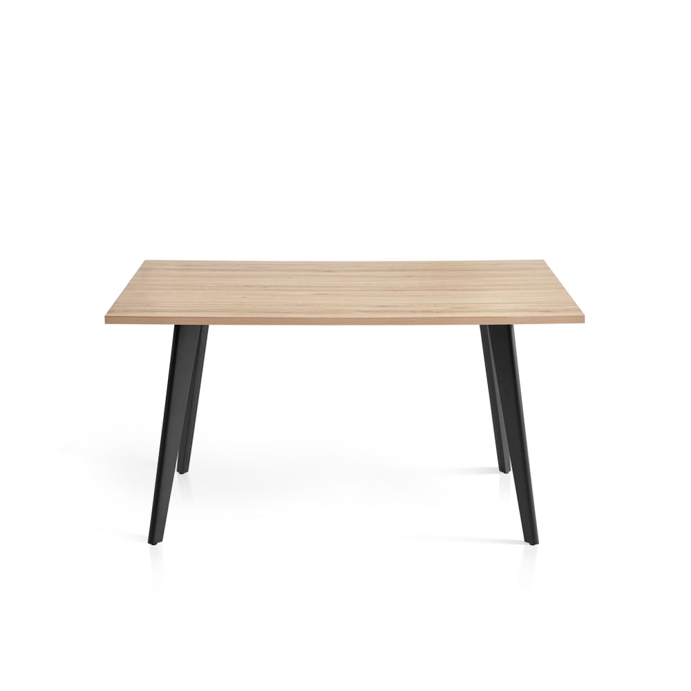 Wohnli Möbelsuche - Rechteckiger Esstisch aus Melamin und Metall für 6 Personen L140 cm