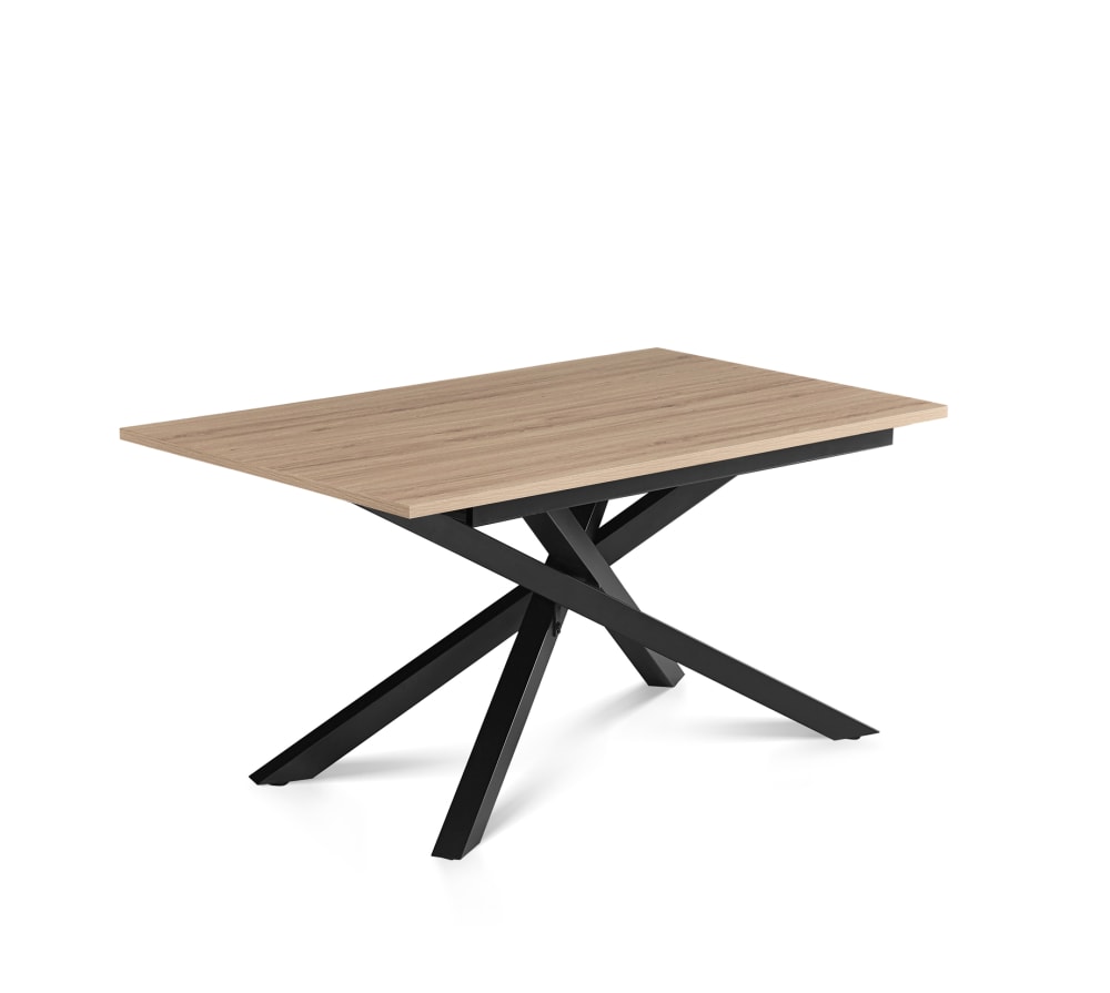 Wohnli Möbelsuche - Rechteckiger Esstisch aus Melamin und Metall für 6 Personen L140 cm