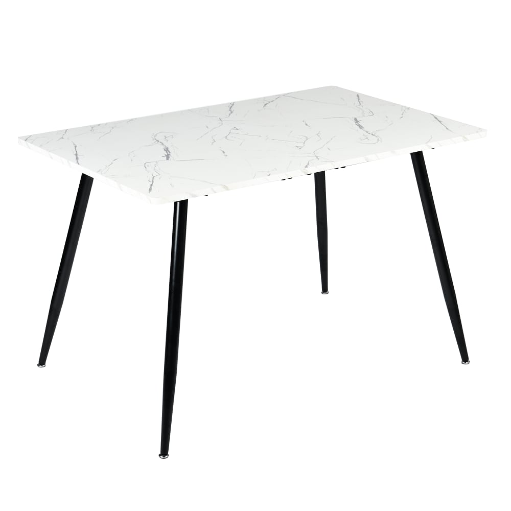 wohnli-moebel-suche-Rechteckiger-Esstisch-mit-Marmoreffekt-120cm-Weiss Wohnli Möbelsuche - Rechteckiger Esstisch mit Marmoreffekt 120cm