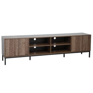 wohnli-moebel-suche-Rechteckiger-TV-Schrank-mit-2-Tueren-L200-cm-dunkles-Holz Wohnli Möbelsuche - Rechteckiger TV-Schrank mit 2 Türen