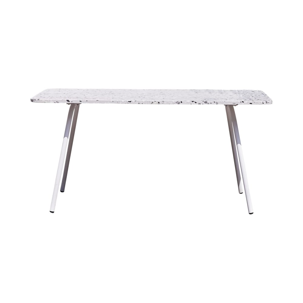 Wohnli Möbelsuche - Rechteckiger Tisch Premium-Terrazzo und Metall weiß 46 Pers.