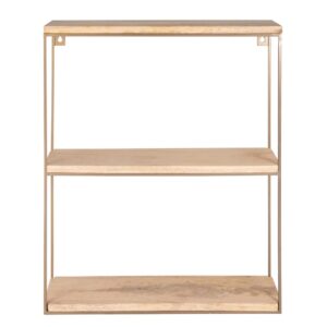 Wohnli Möbelsuche - Regal aus Mangoholz und goldfarbenem Metall