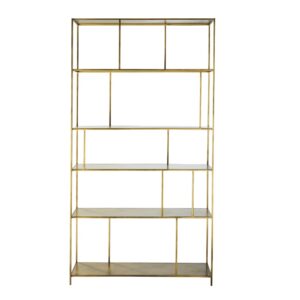Wohnli Möbelsuche - Regal aus goldfarbenem Metall